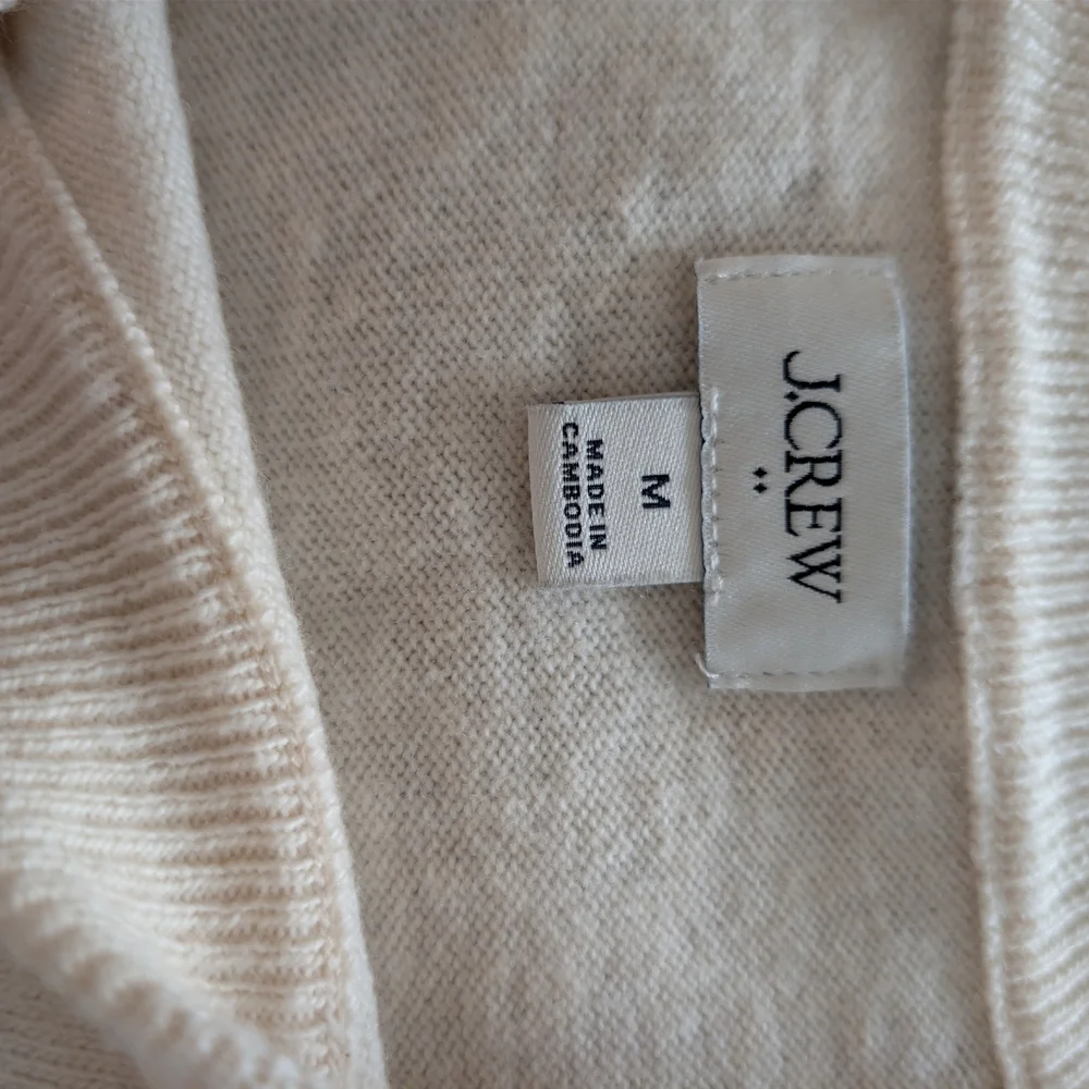 J. Crew Soft Cream Ivory Knit Top Sweater Oversized M Cotton Blend